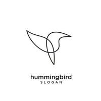 Hummingbird line abstract simple modern logo icon design vector