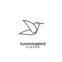 Hummingbird line abstract simple modern logo icon design vector