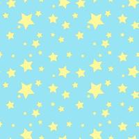 Seamless background with yellow stars on the blue sky vector