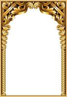 Gold classic frame of the rococo baroque vector