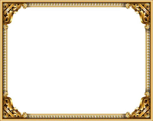 Gold classic frame of the rococo baroque