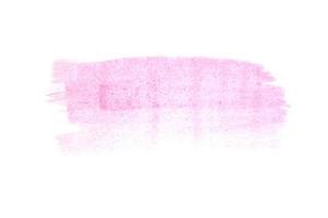 Frotis de color rosa claro de pintura acrílica aislado sobre fondo blanco. foto