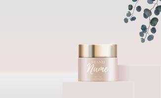 Producto cosmético de belleza natural realista 3d. vector