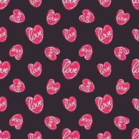 cupcakes en forma de corazón de patrones sin fisuras. dulces horneados en forma de corazón. diseño para el día de san valentín. ilustración vectorial vector