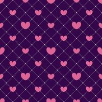 Pink hearts on a dark mesh background seamless pattern. Valentines day design, invitation cards, wrapping paper, textiles, wedding decorations. vector