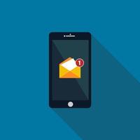 New email notification on mobile phone vector