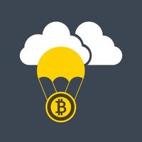 Bitcoin flat vector logo finance