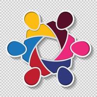Meeting teamwork room people logo group of six persons in circle vector