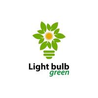 Ecology light bulb green logo icon design template vector