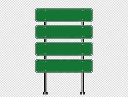 Green traffic sign Road board signs isolated on transparent background vector