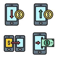 Mobile payment icon set Payment related vector