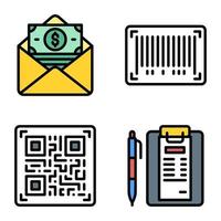 Barcode and QR code icon Payment related vector