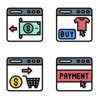 Payment gateway icon set Payment related vector