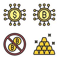 conjunto de iconos de activos vector relacionado con el pago