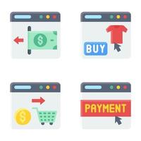 Payment gateway icon set Payment related vector