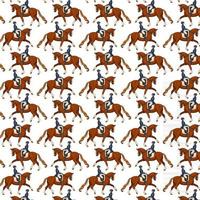 Horseback Riding Seamless Pattern Woman Riding a Horse vector