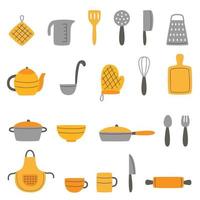 conjunto de ilustraciones de vectores de utensilios de cocina