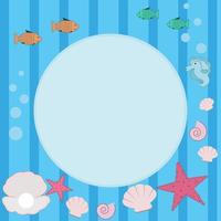 Baby frame of marine life with place for text vector