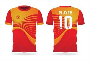 orange sports jersey template for team uniforms and Soccer t shirt design vector