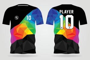 black sports jersey template for team uniforms and Soccer t shirt design vector