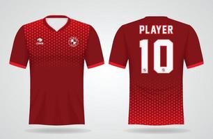 plantilla de camiseta deportiva roja para uniformes de equipo y diseño de camiseta de fútbol vector