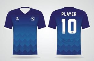 plantilla de camiseta deportiva azul para uniformes de equipo y diseño de camiseta de fútbol vector