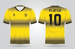 Plantilla de camiseta deportiva amarilla para uniformes de equipo y diseño de camiseta de fútbol. vector