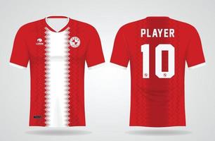 Plantilla de camiseta deportiva blanca roja para uniformes de equipo y diseño de camiseta de fútbol vector