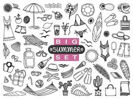 LARGE COLLECTION OF ITEMS FOR SUMMER HOLIDAYS vector