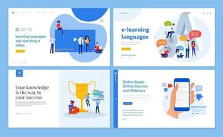 Web page design templates of online learning vector