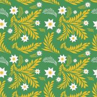 Folk floral art pattern  Flowers abstract surface design vector