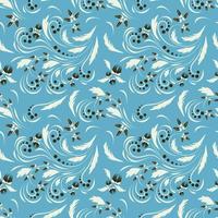 Folk floral art pattern  Flowers abstract surface design vector