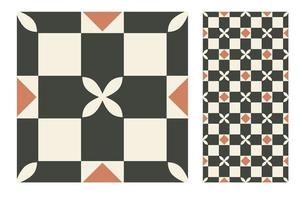 patrones de azulejos vintage antiguo sin costura vector