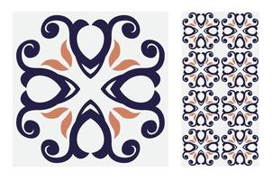 vintage tiles patterns antique seamless design vector