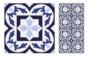 patrones de azulejos vintage antiguo sin costura vector