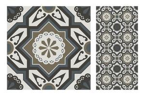 vintage tiles patterns antique seamless design vector