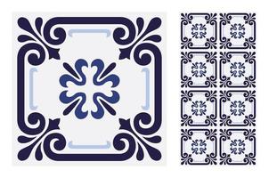 patrones de azulejos vintage antiguo sin costura vector