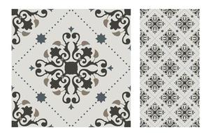 vintage tiles patterns antique seamless design vector