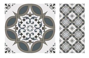 vintage tiles patterns antique seamless design vector