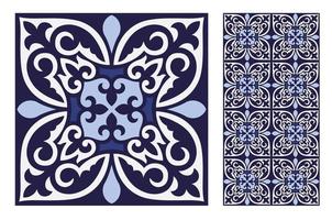 vintage tiles patterns antique seamless vector