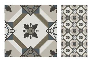 vintage tiles patterns antique seamless design vector