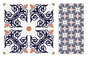 vintage tiles patterns antique seamless design vector