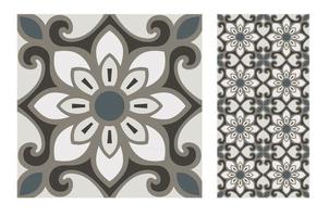 vintage tiles patterns antique seamless design vector