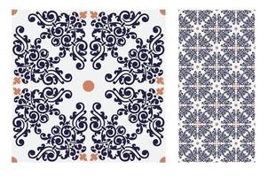 vintage tiles patterns antique seamless design vector