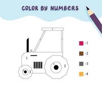 Coloring page with tractor vector