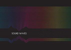 abstract sound waves design background vector