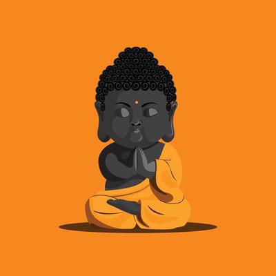 Premium AI Image | A cartoon of a buddha in a forest with the words buddha  on the front.