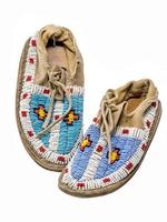 Pearl embroidered moccasins of the North American Indians photo