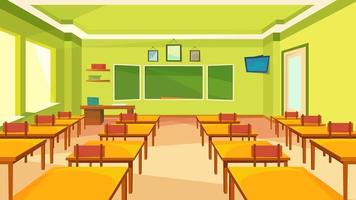 Empty classroom with blackboard vector