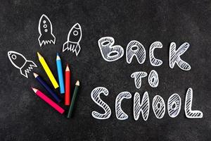 Back to school background with school supplies background photo